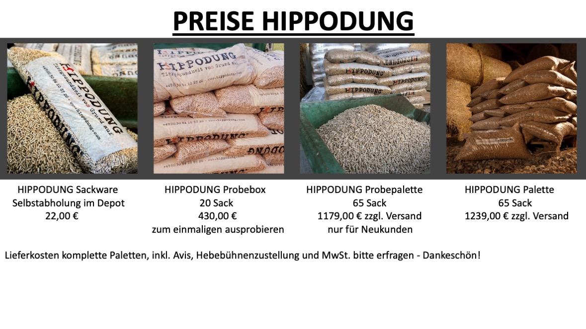 Preislisten Hippodung Januar 2023